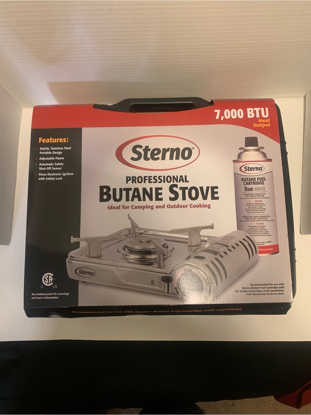 Professional Butane Stove in Silver - Portable Camping Burner